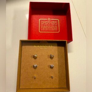 Gold & Silver Coach earrings (3 pairs) NIB